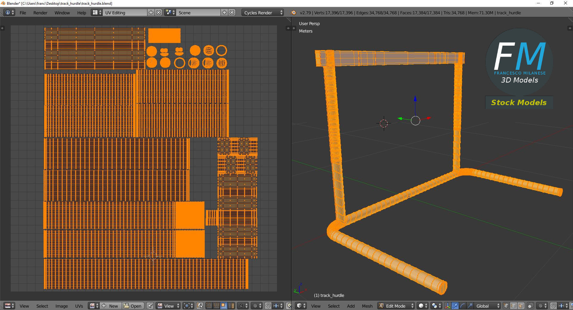 Track hurdle 3D model_10