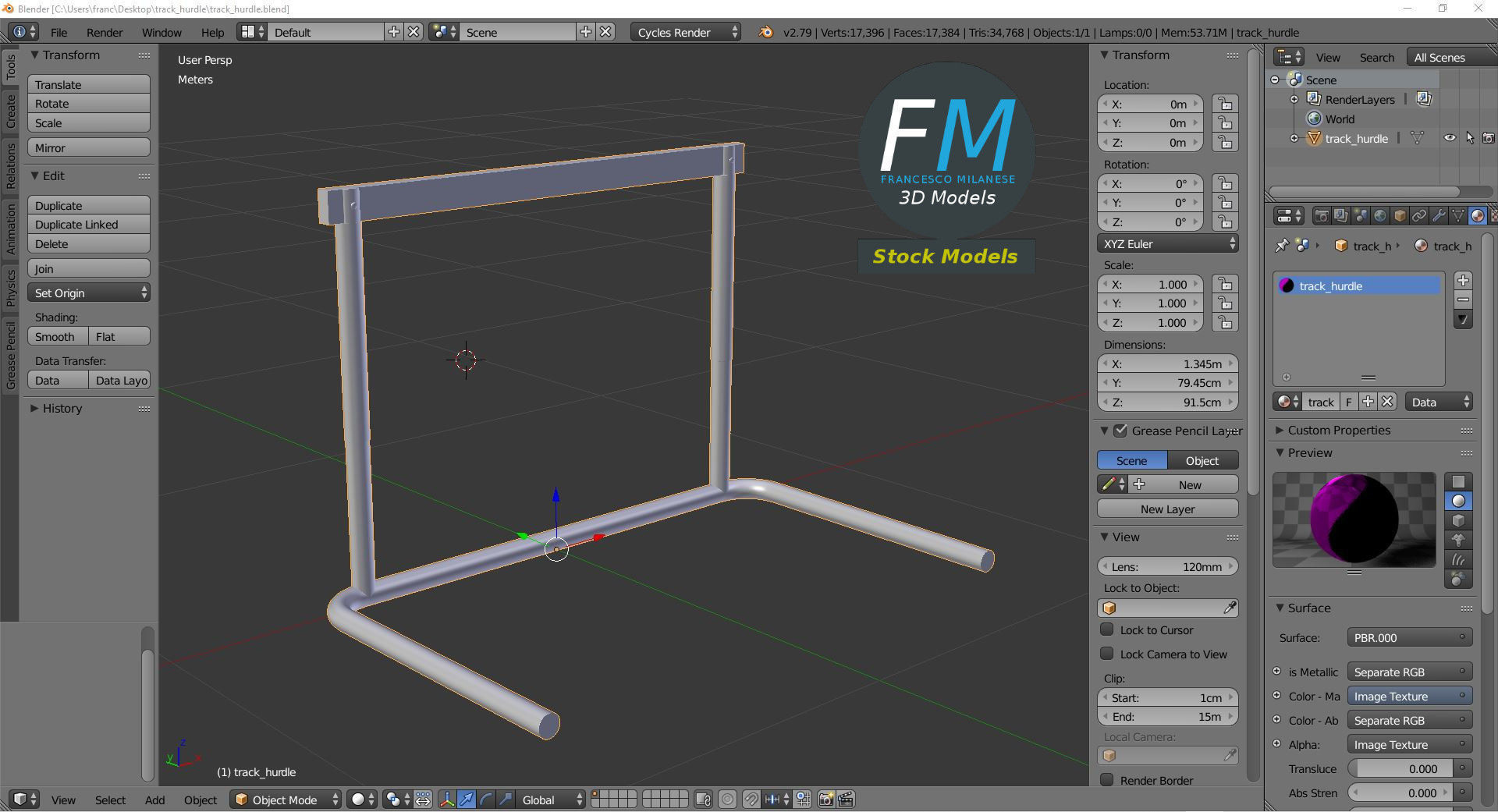 Track hurdle 3D model_9