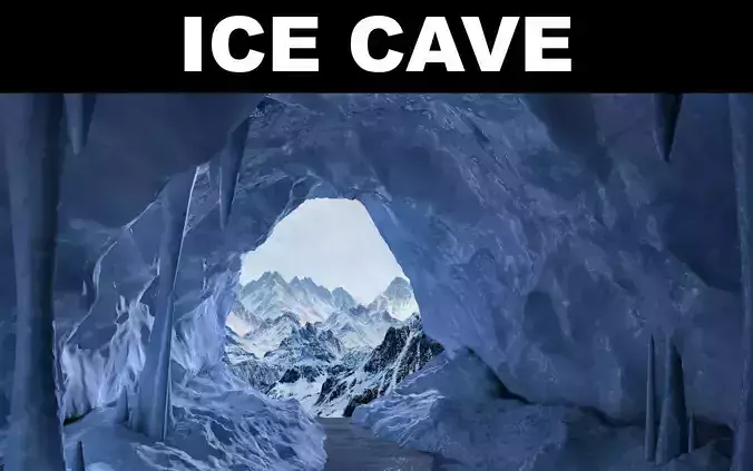 Ice cave Low-poly 3D model