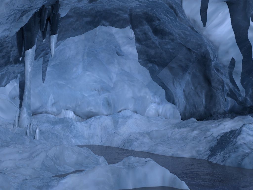 Ice cave Low-poly 3D model_2