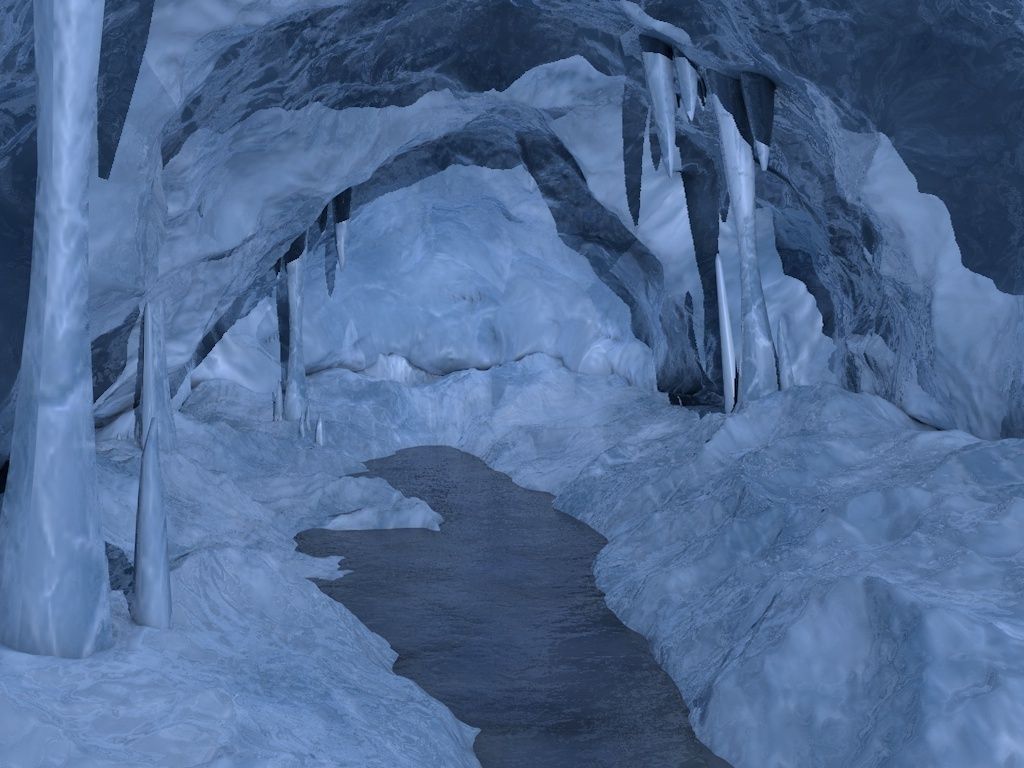 Ice cave Low-poly 3D model_3