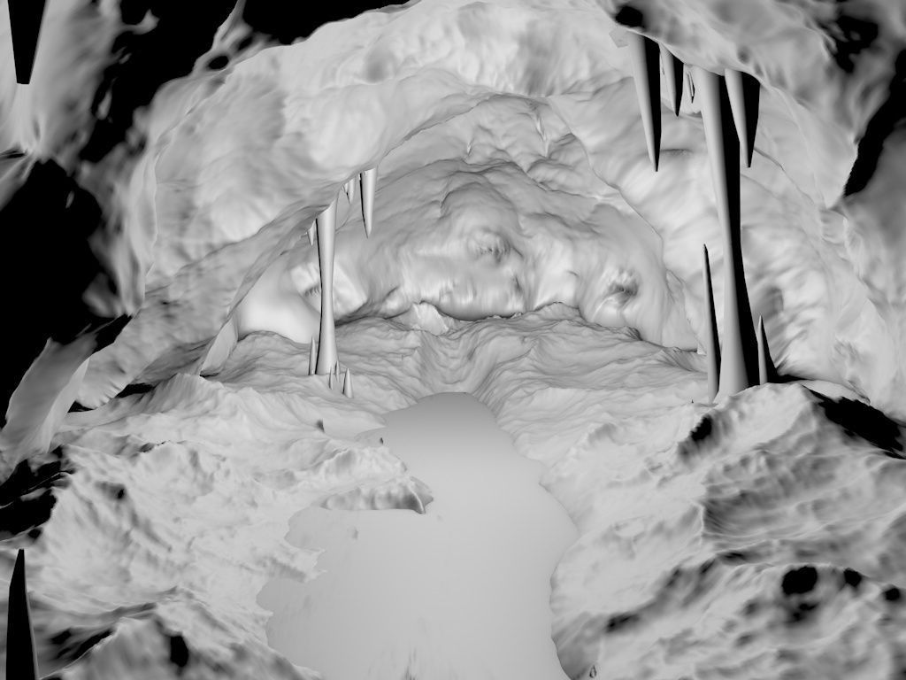 Ice cave Low-poly 3D model_6