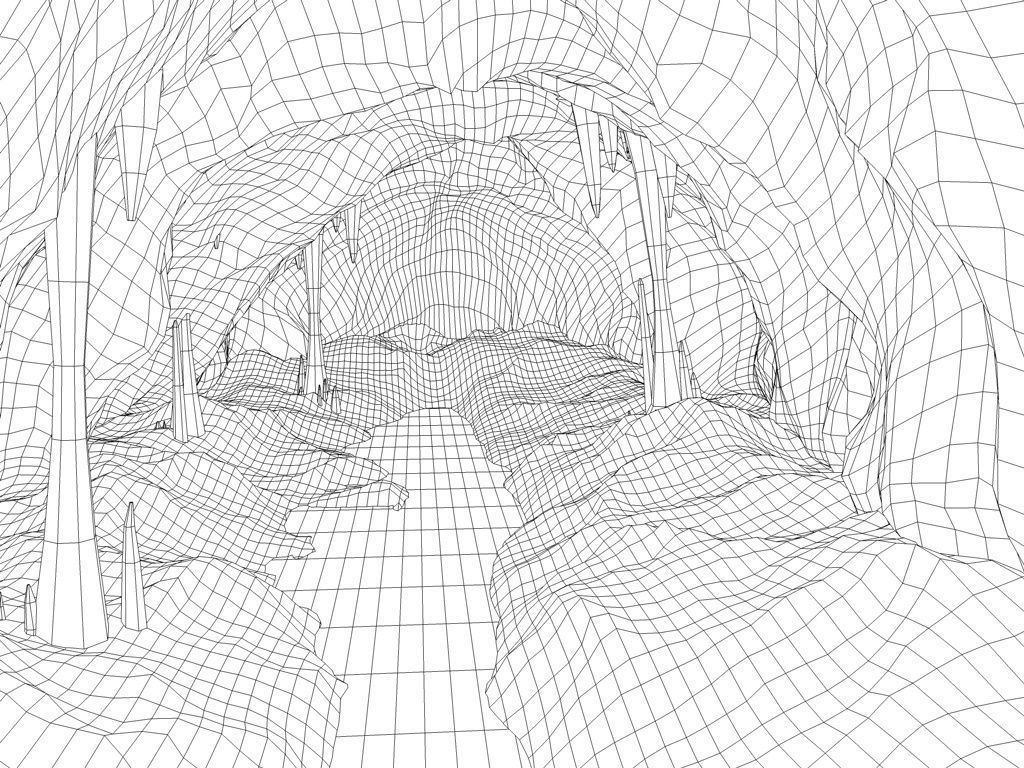 Ice cave Low-poly 3D model_7