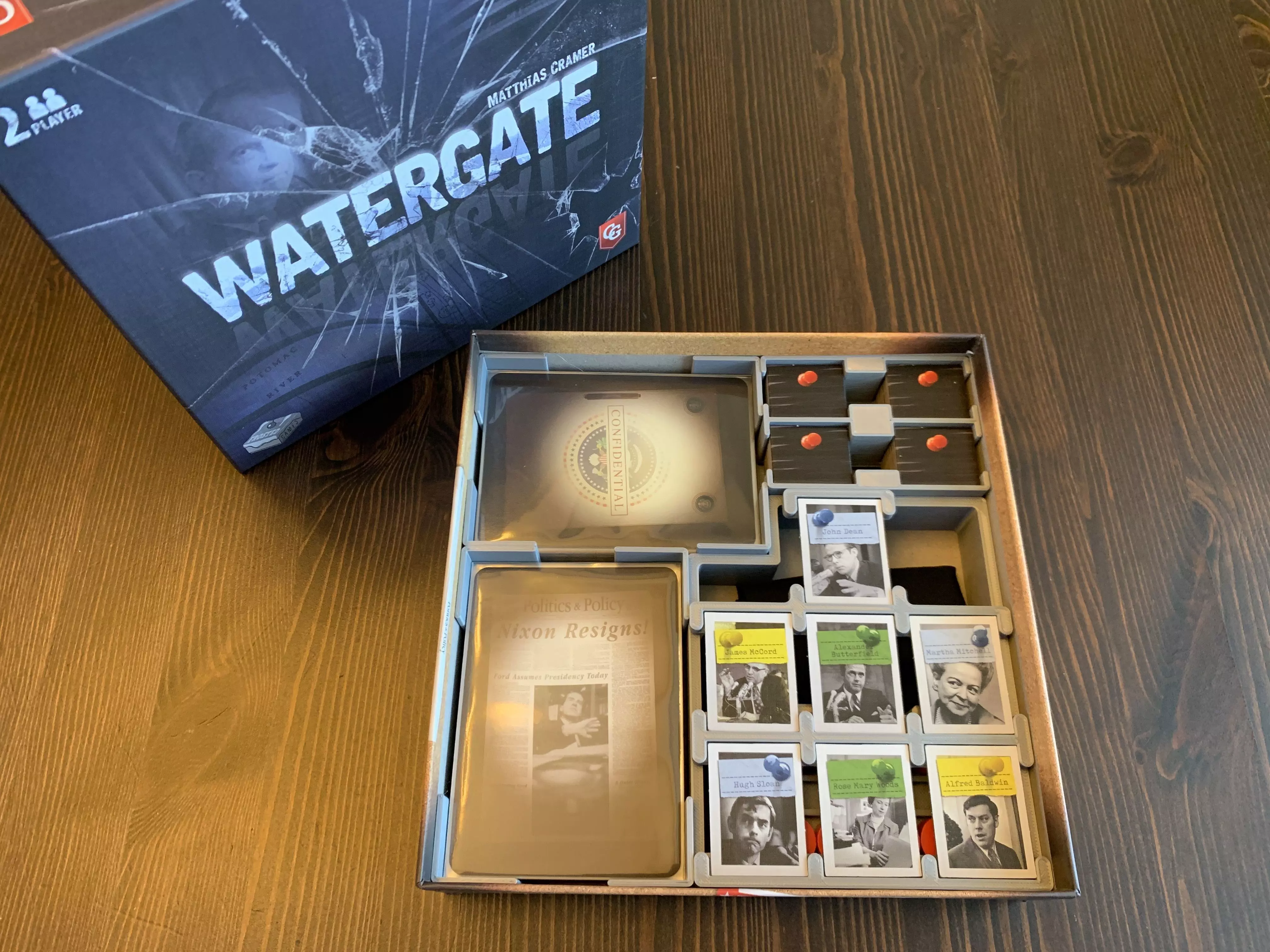 Watergate Board Game Organizer Insert 3D print model_0