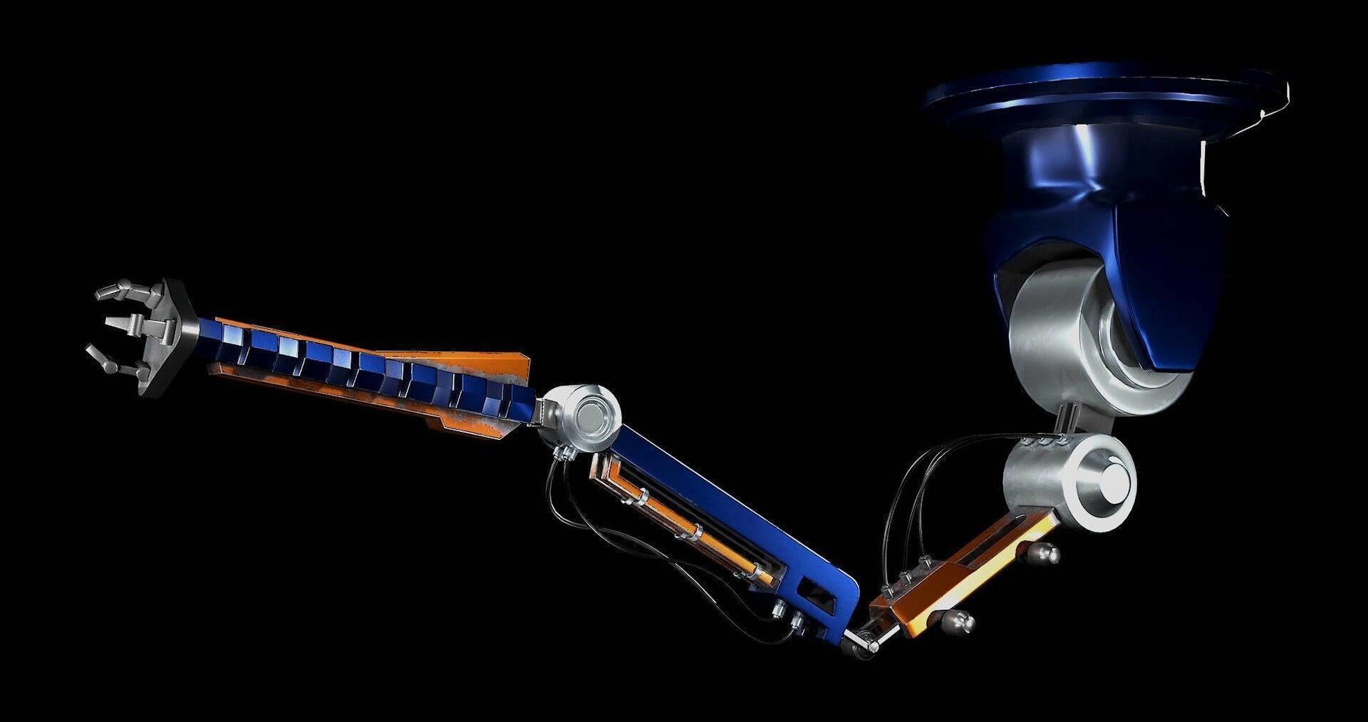 Robotic Arm Model 01 - Low Poly 3D Model -  Ceiling Model Low-poly 3D model_1