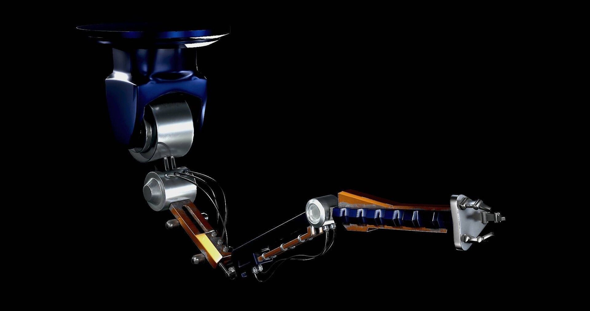 Robotic Arm Model 01 - Low Poly 3D Model -  Ceiling Model Low-poly 3D model_2