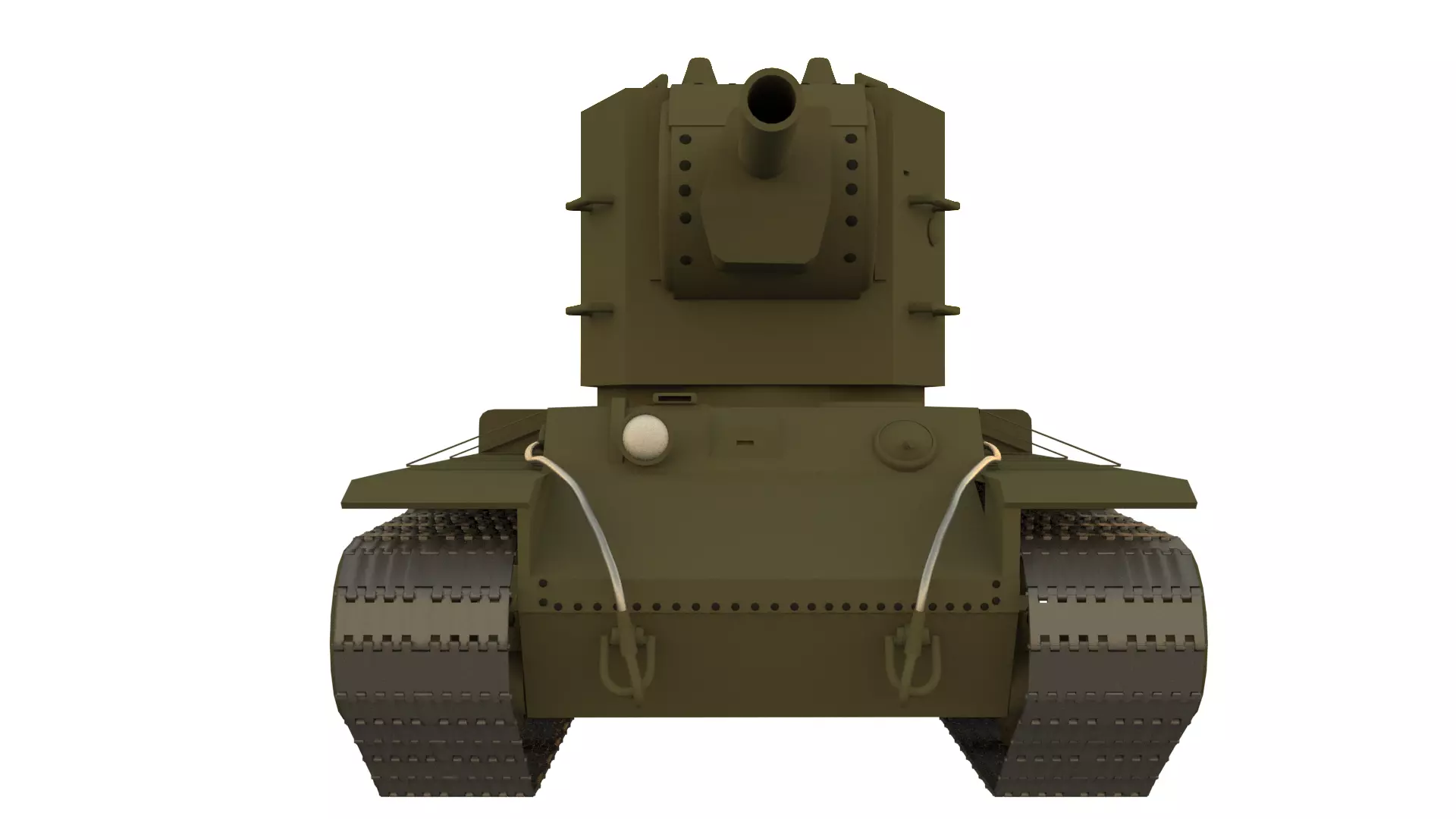 Soviet tank 2 world war KV-2 Low-poly 3D model_0