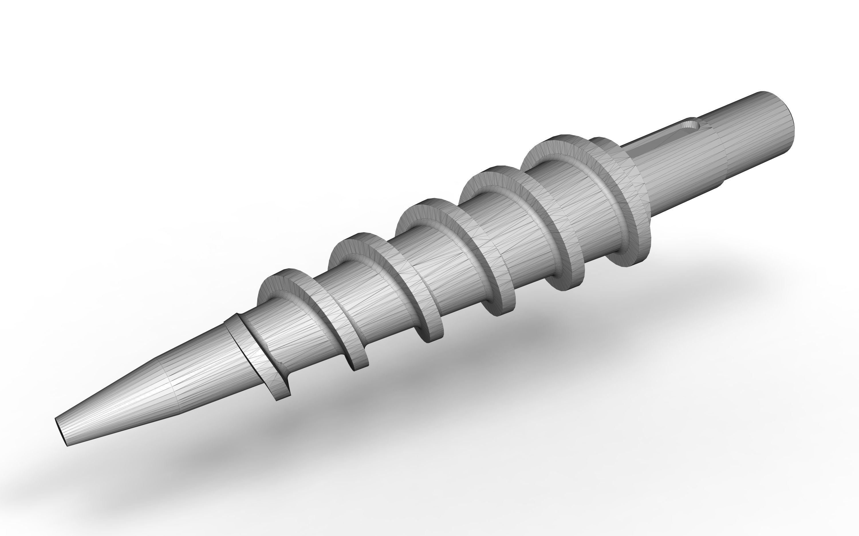 Extruder conical screw 3D model_2