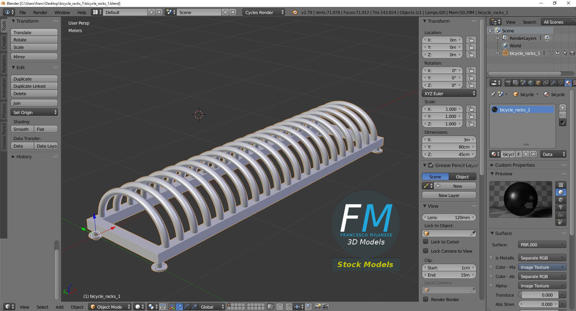 Bicycle racks 1 3D model_9