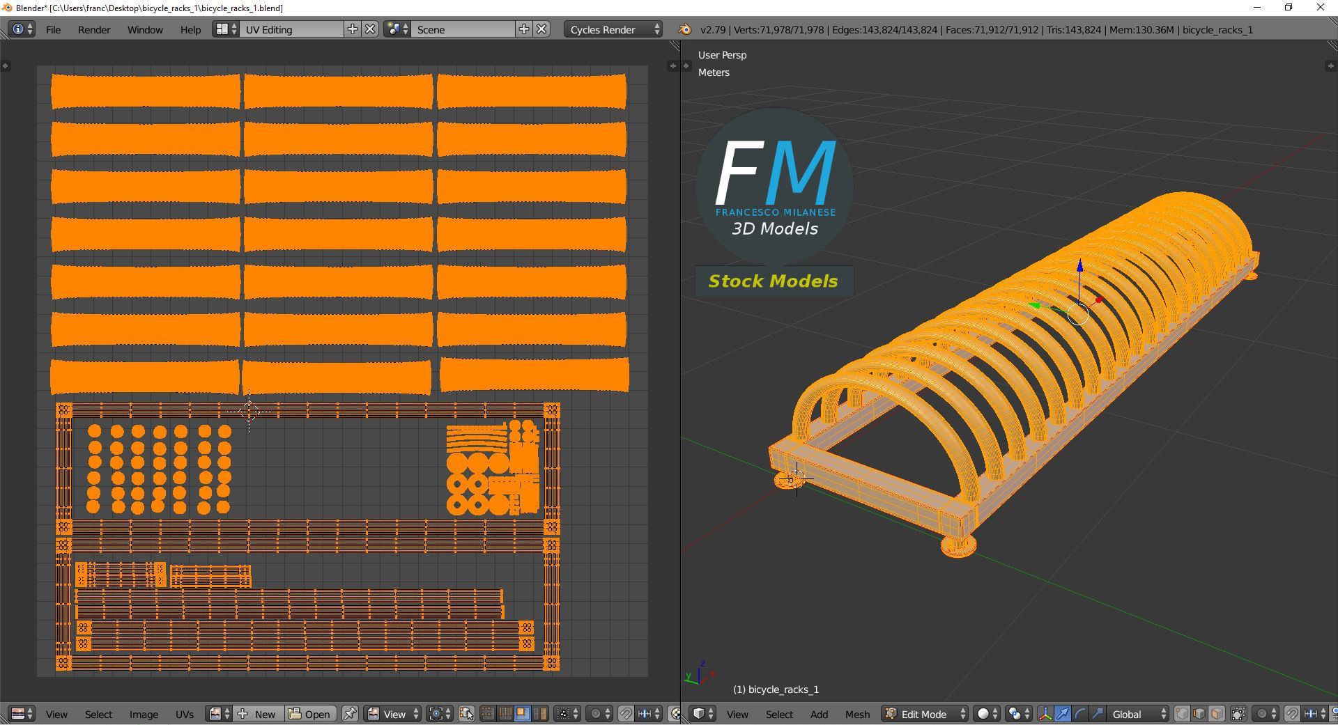 Bicycle racks 1 3D model_10