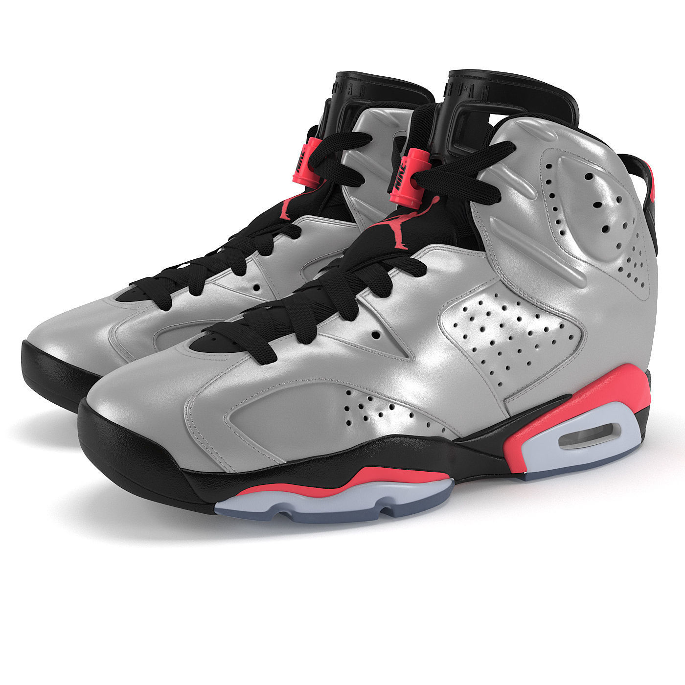 Jordan 6 Retro Reflections of a Champion PBR Low-poly 3D model_1