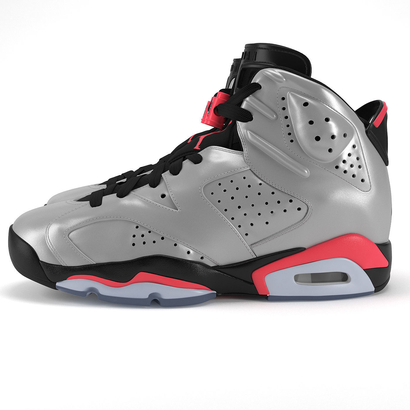 Jordan 6 Retro Reflections of a Champion PBR Low-poly 3D model_2