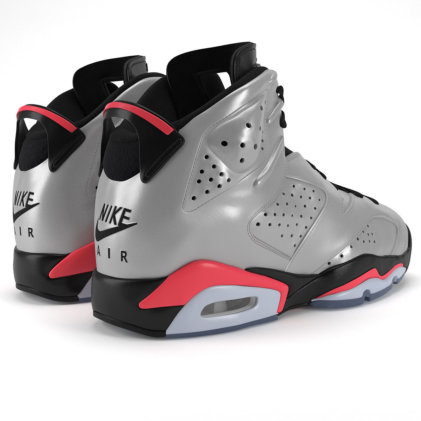 Jordan 6 Retro Reflections of a Champion PBR Low-poly 3D model_3