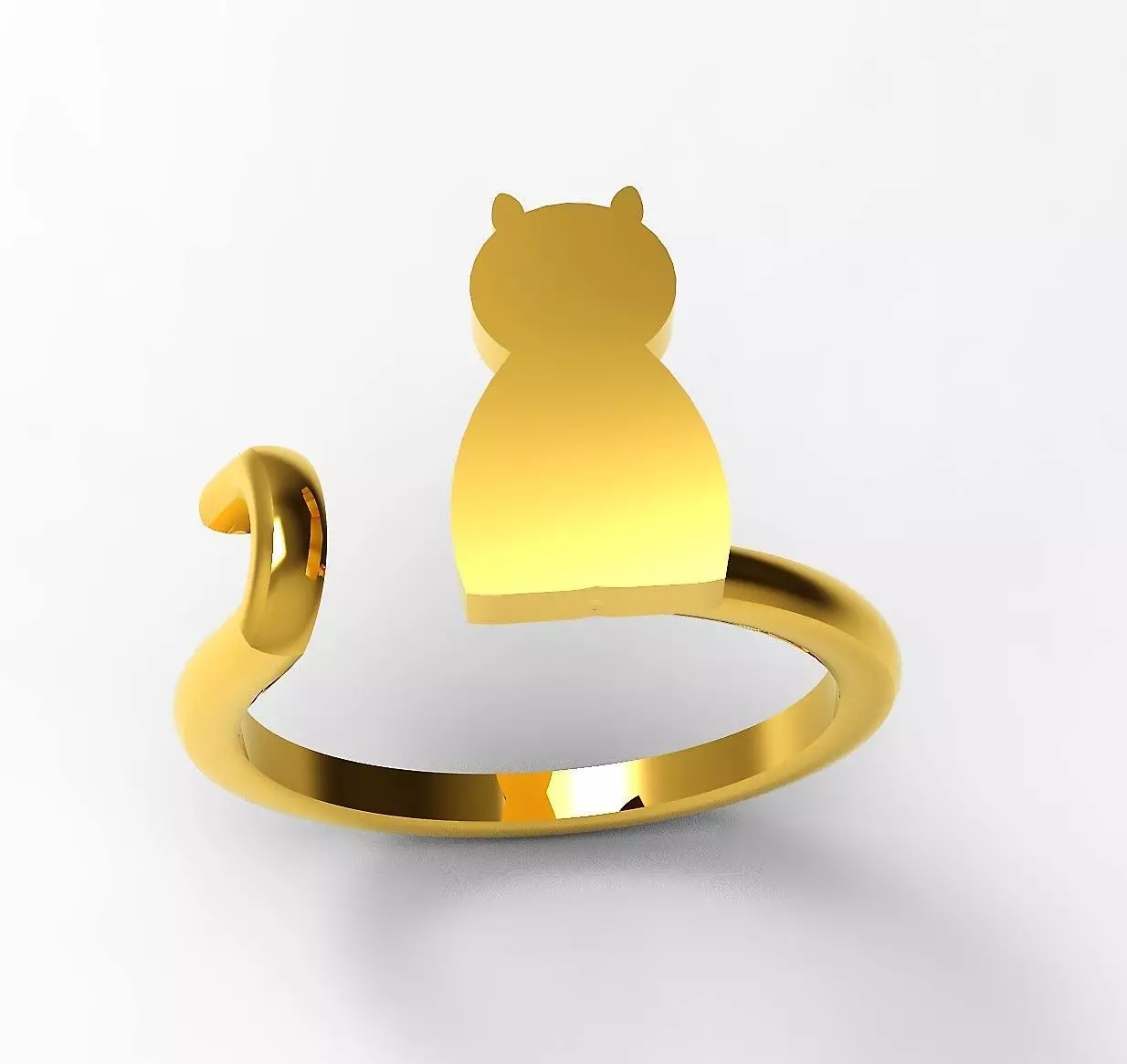 Cat ring 3D print model_0