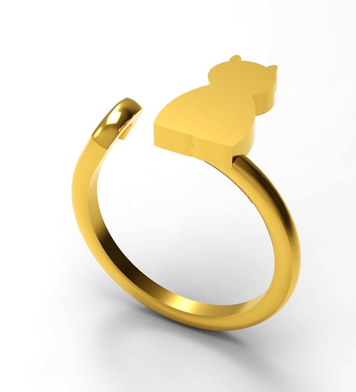 Cat ring 3D print model_2