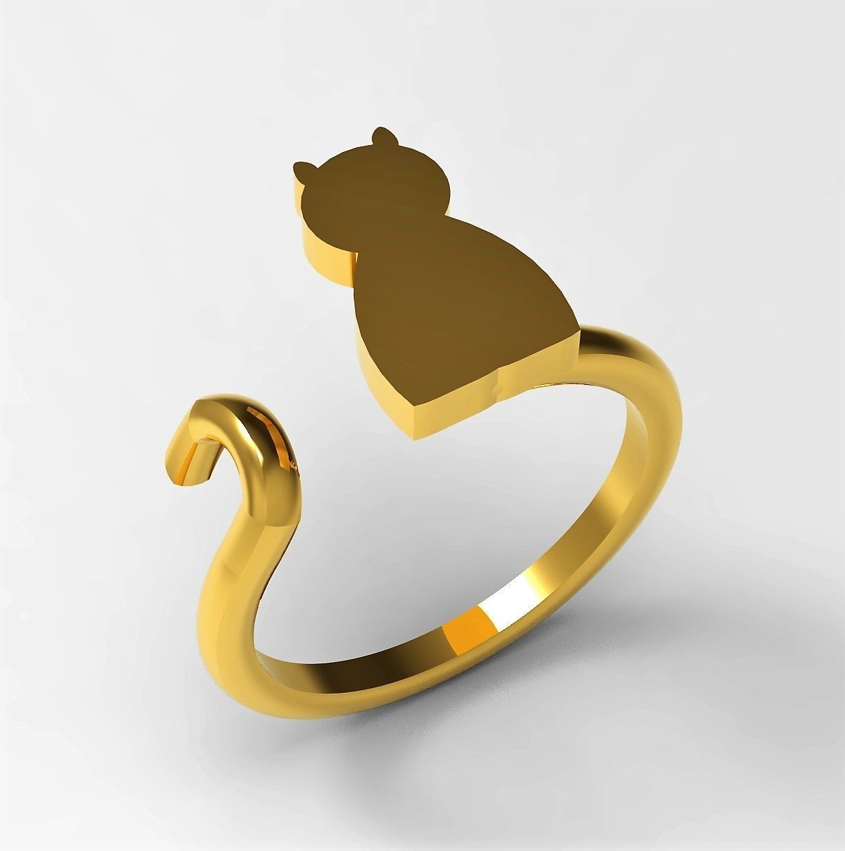 Cat ring 3D print model_1