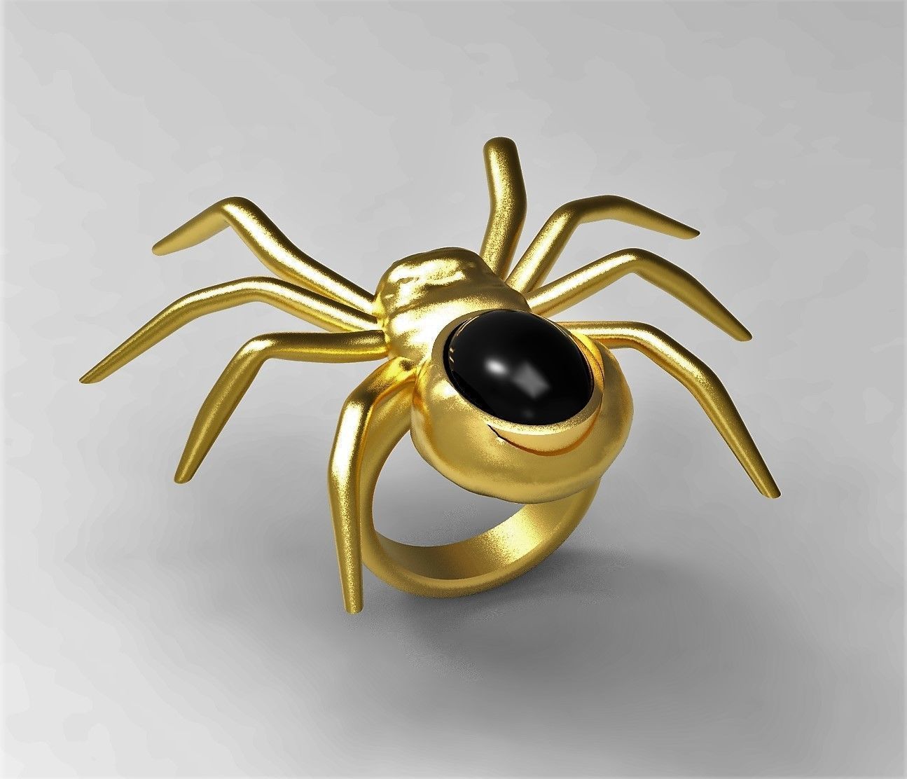 Spider ring with cabochon 3D print model_4