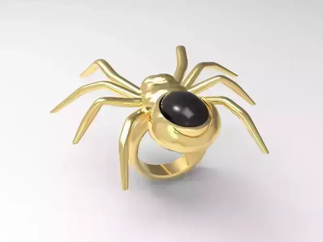 Spider ring with cabochon