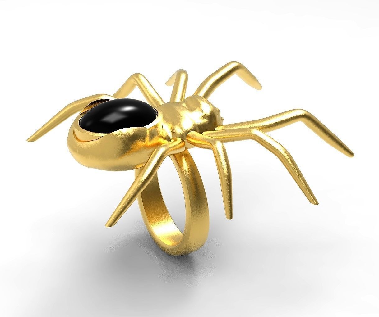 Spider ring with cabochon 3D print model_5
