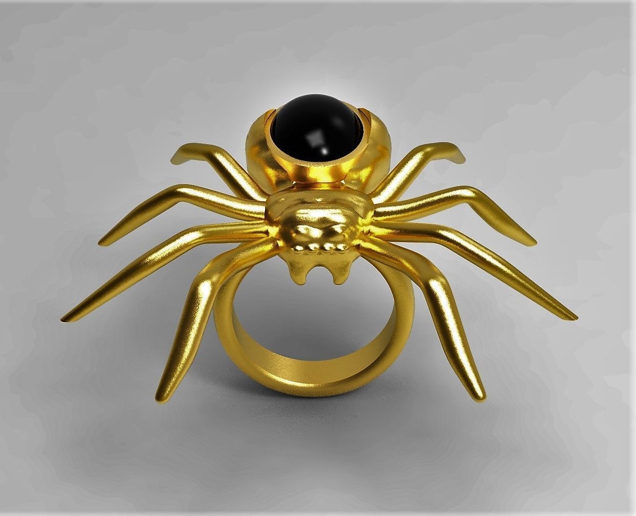 Spider ring with cabochon 3D print model_6