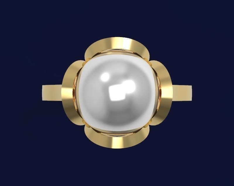 Ring with pearl - 5 3D print model_4