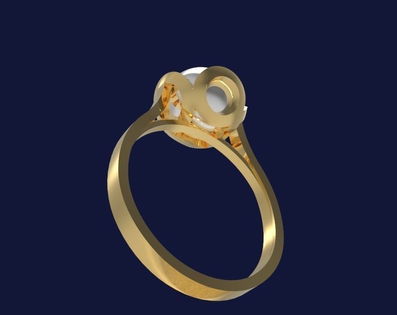 Ring with pearl - 5 3D print model_7