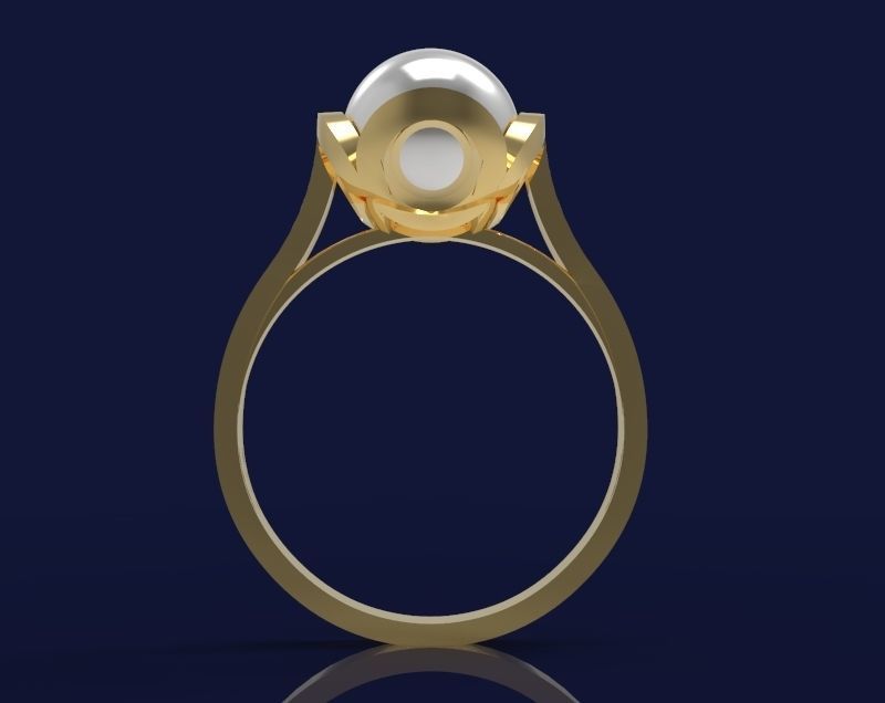 Ring with pearl - 5 3D print model_3