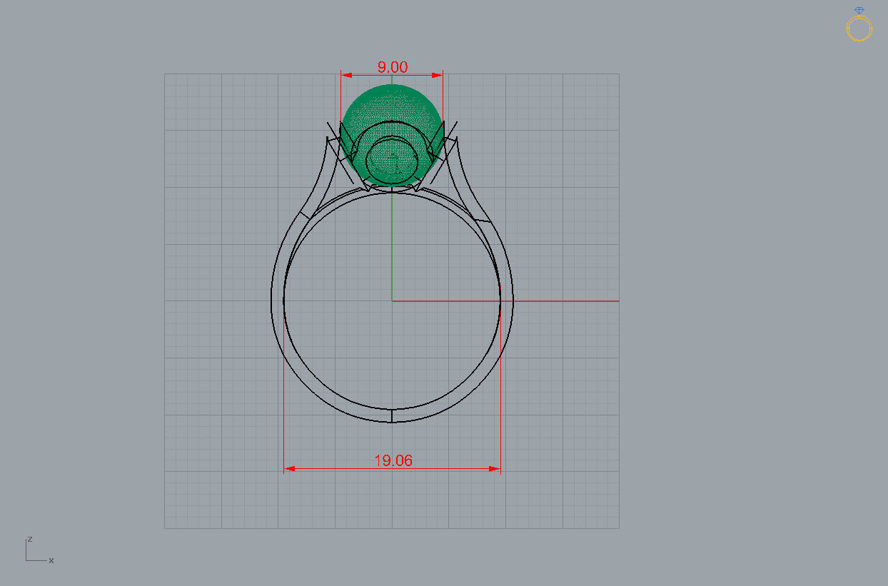 Ring with pearl - 5 3D print model_1