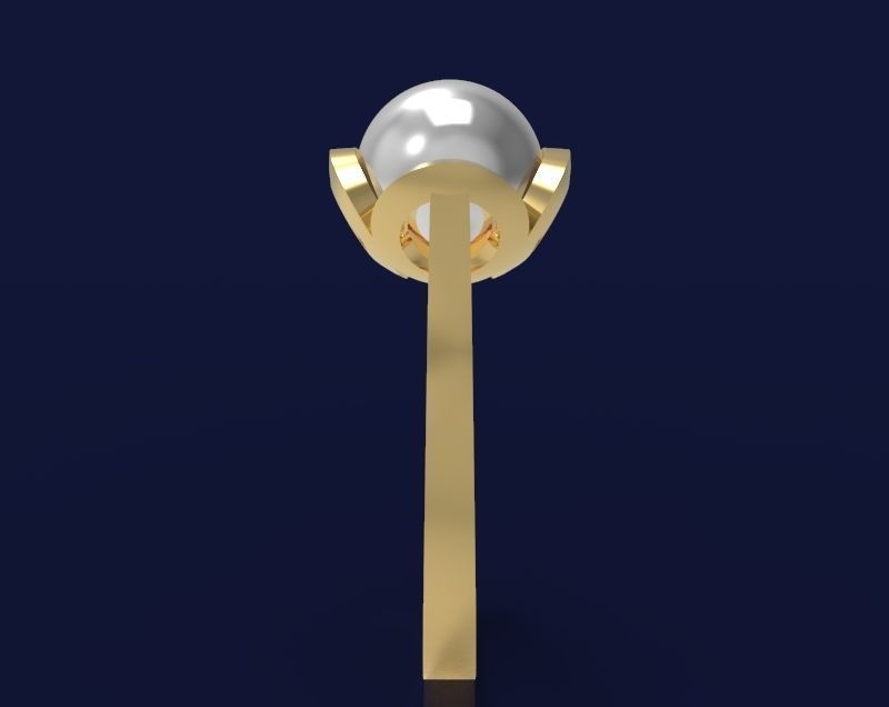 Ring with pearl - 5 3D print model_6
