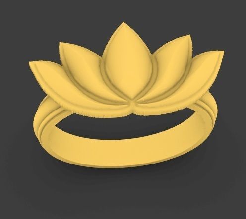Lotus flower ring Flor de loto anillo 3D print model_12