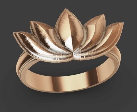 Lotus flower ring Flor de loto anillo 3D print model_9