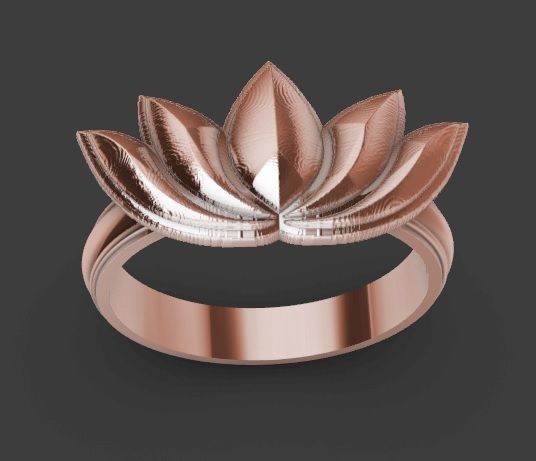 Lotus flower ring Flor de loto anillo 3D print model_11