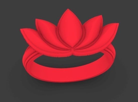 Lotus flower ring Flor de loto anillo 3D print model_8