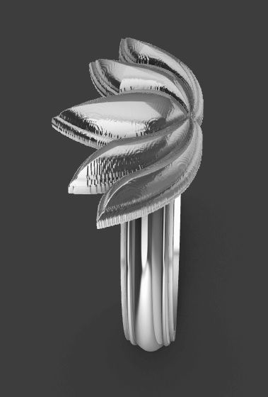Lotus flower ring Flor de loto anillo 3D print model_4