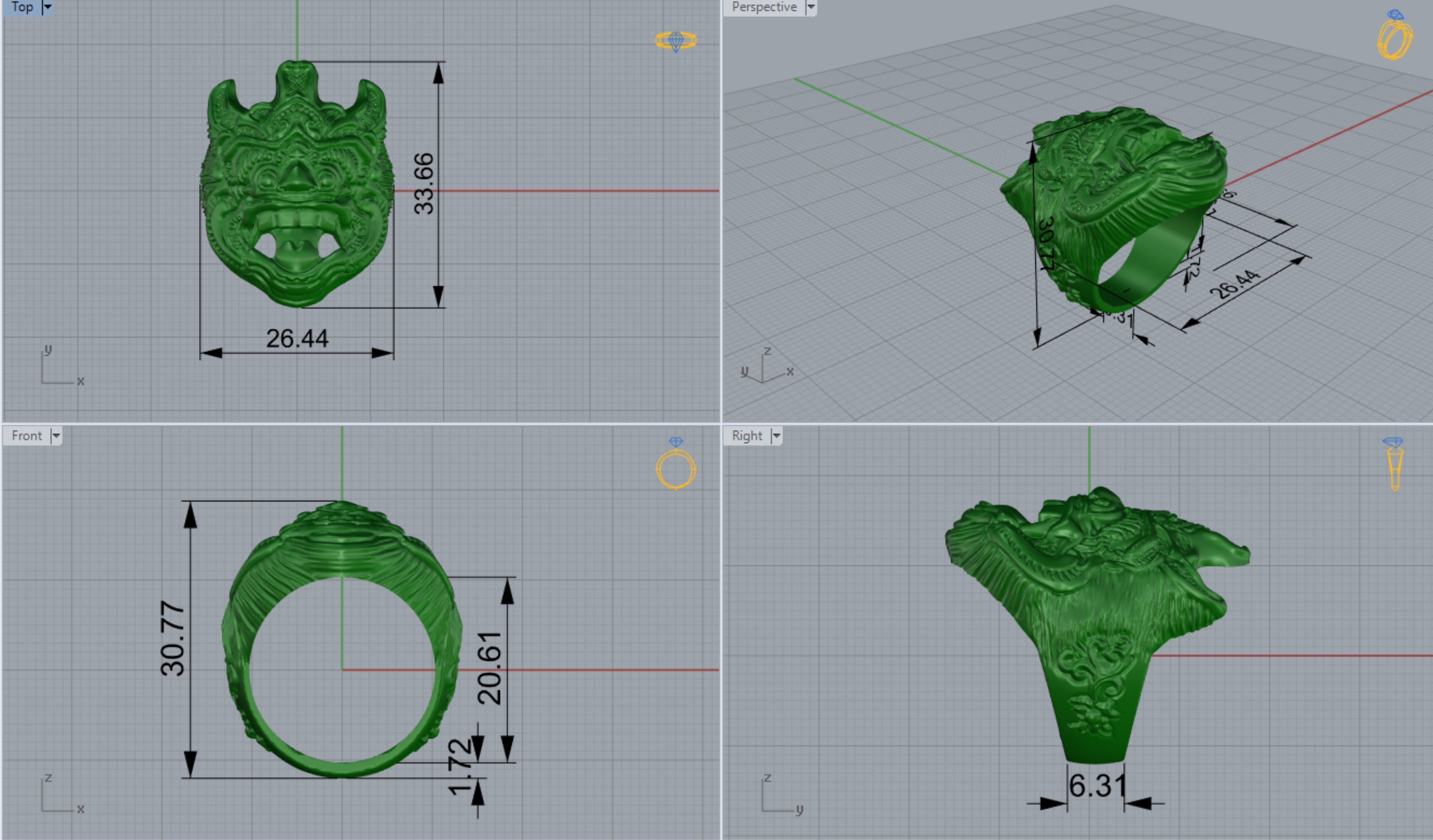 Ring Barong  3D print model_5