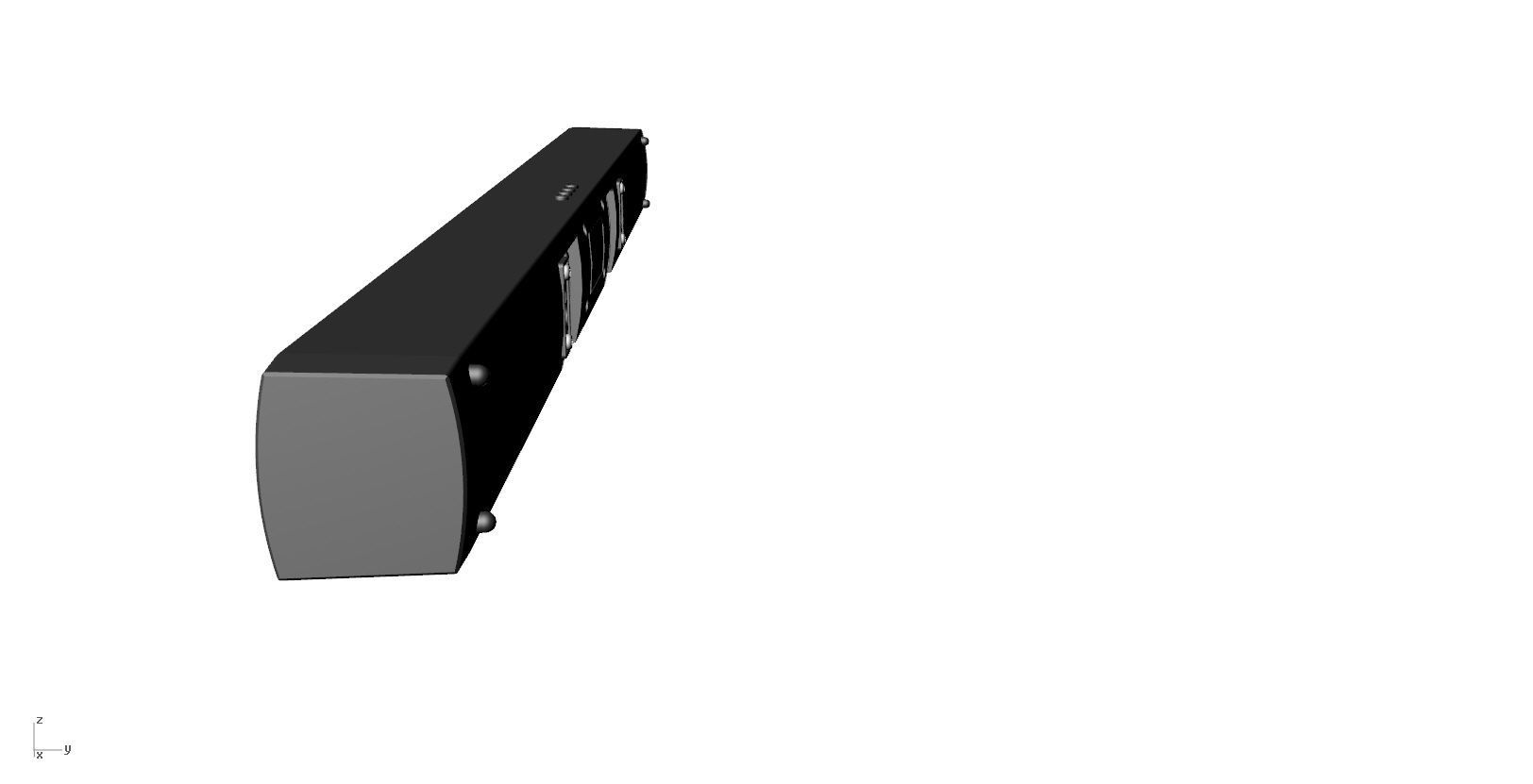 SoundBar black  speaker Low-poly 3D model_6