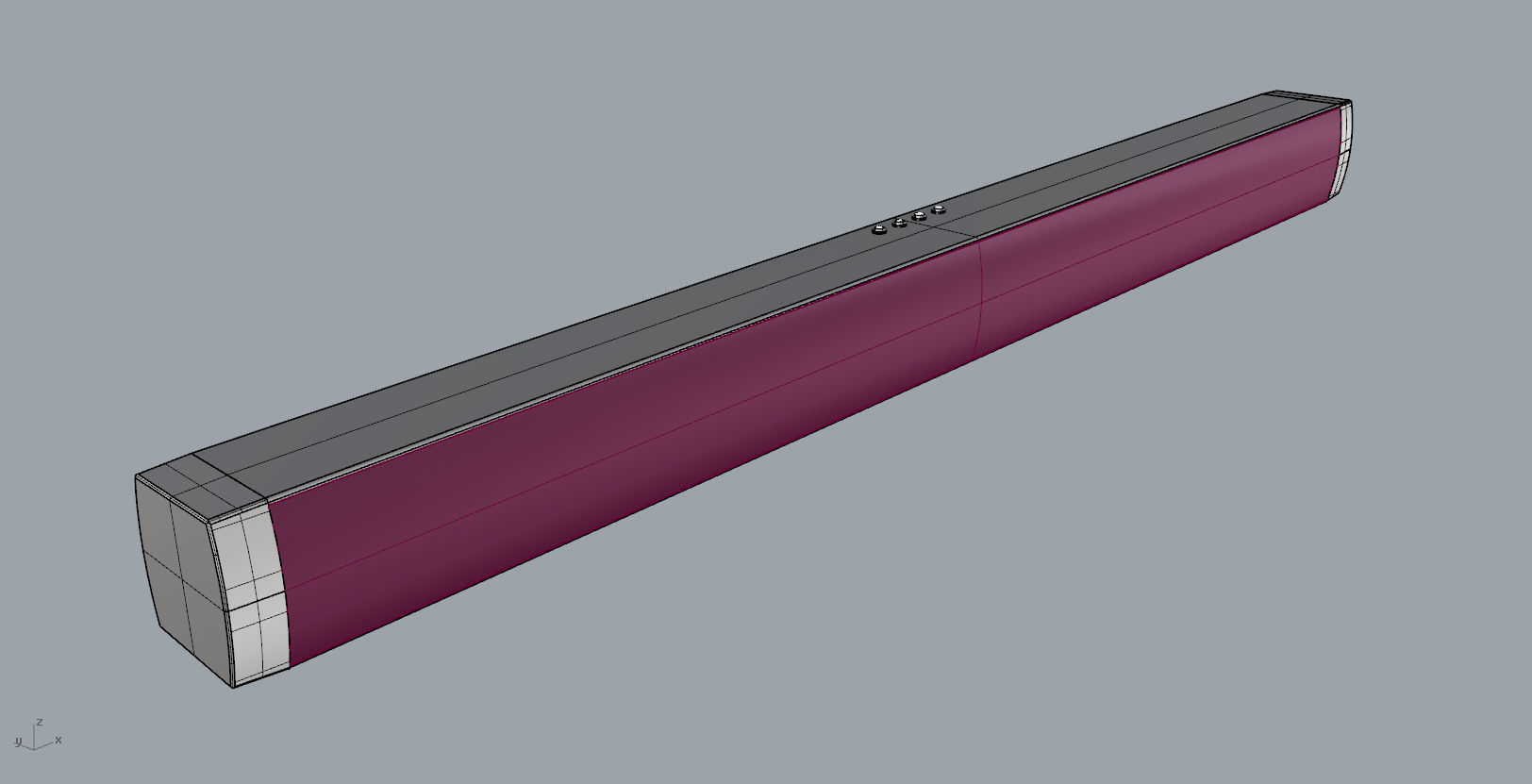 SoundBar black  speaker Low-poly 3D model_22