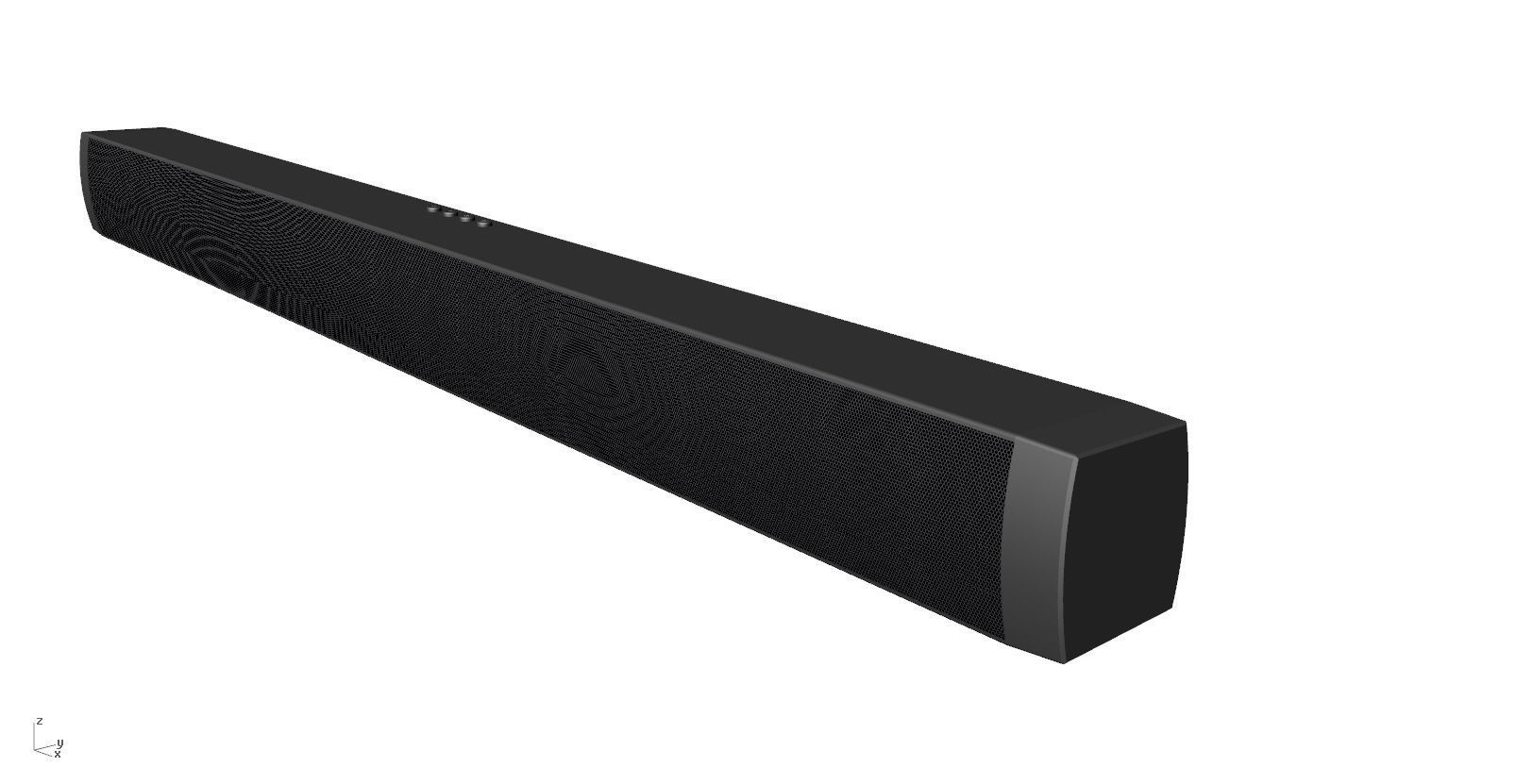 SoundBar black  speaker Low-poly 3D model_4