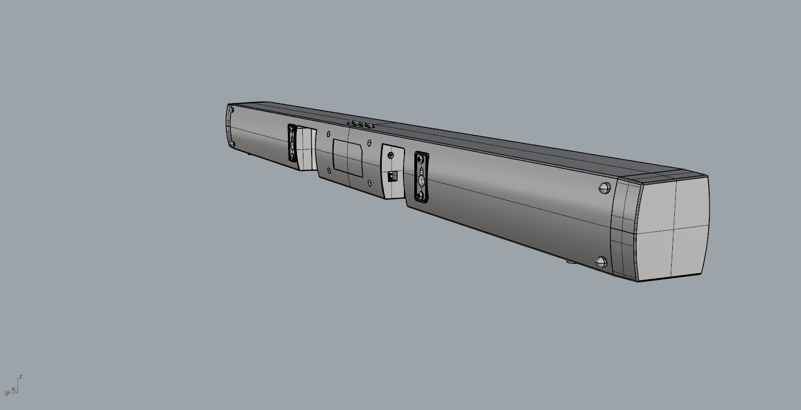 SoundBar black  speaker Low-poly 3D model_24