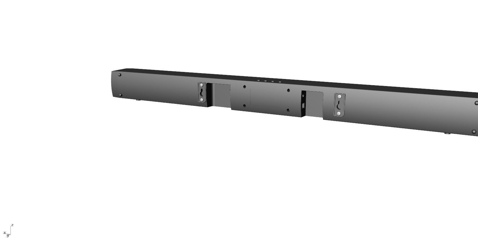 SoundBar black  speaker Low-poly 3D model_8