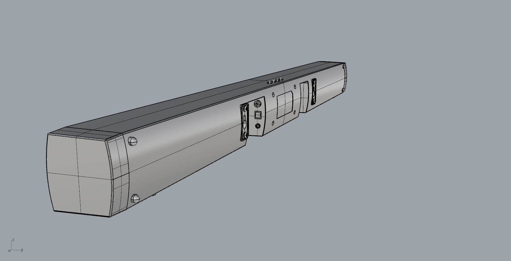 SoundBar black  speaker Low-poly 3D model_29