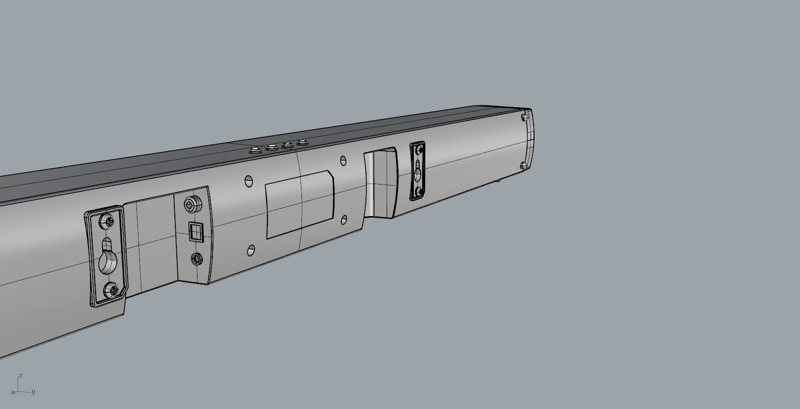 SoundBar black  speaker Low-poly 3D model_28
