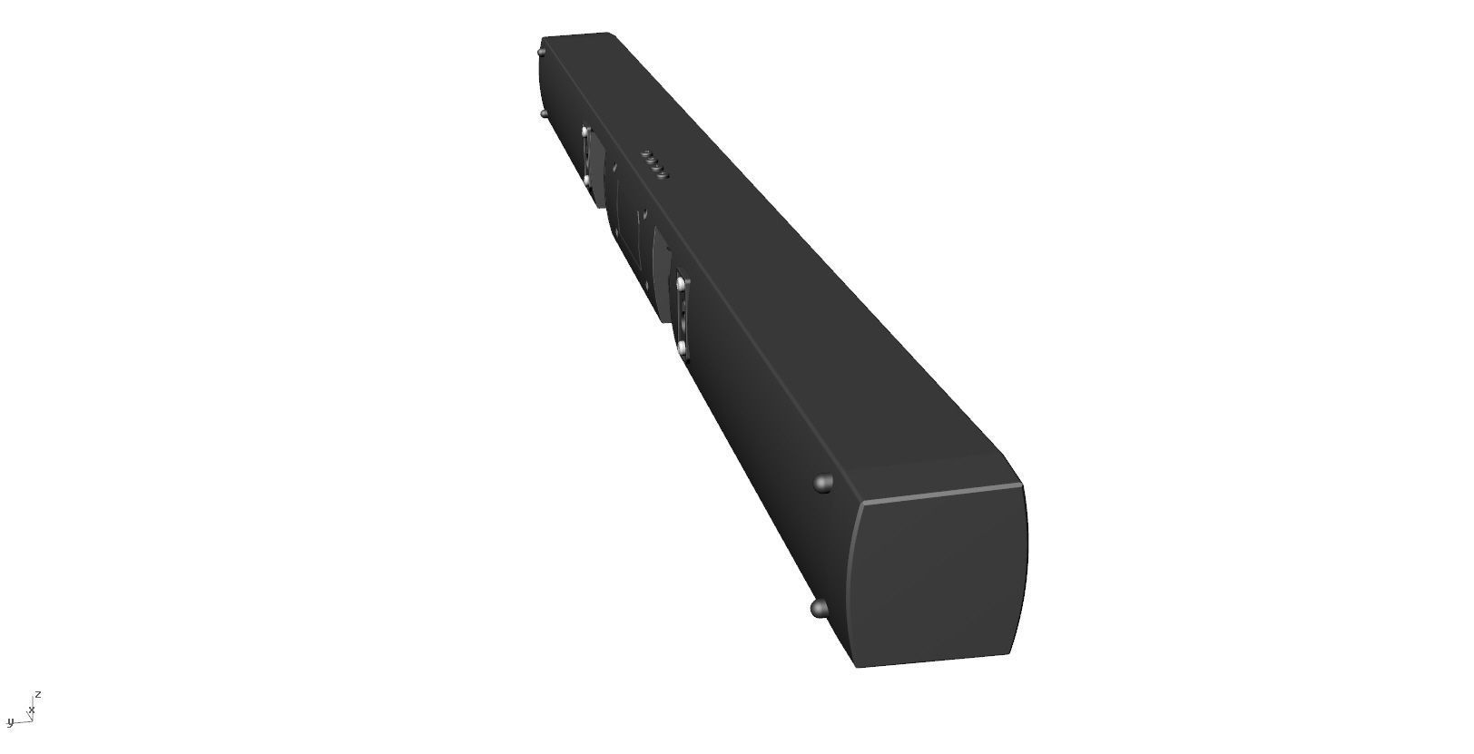SoundBar black  speaker Low-poly 3D model_15