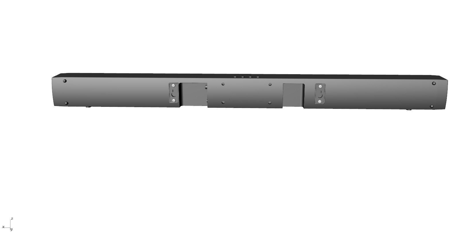 SoundBar black  speaker Low-poly 3D model_7