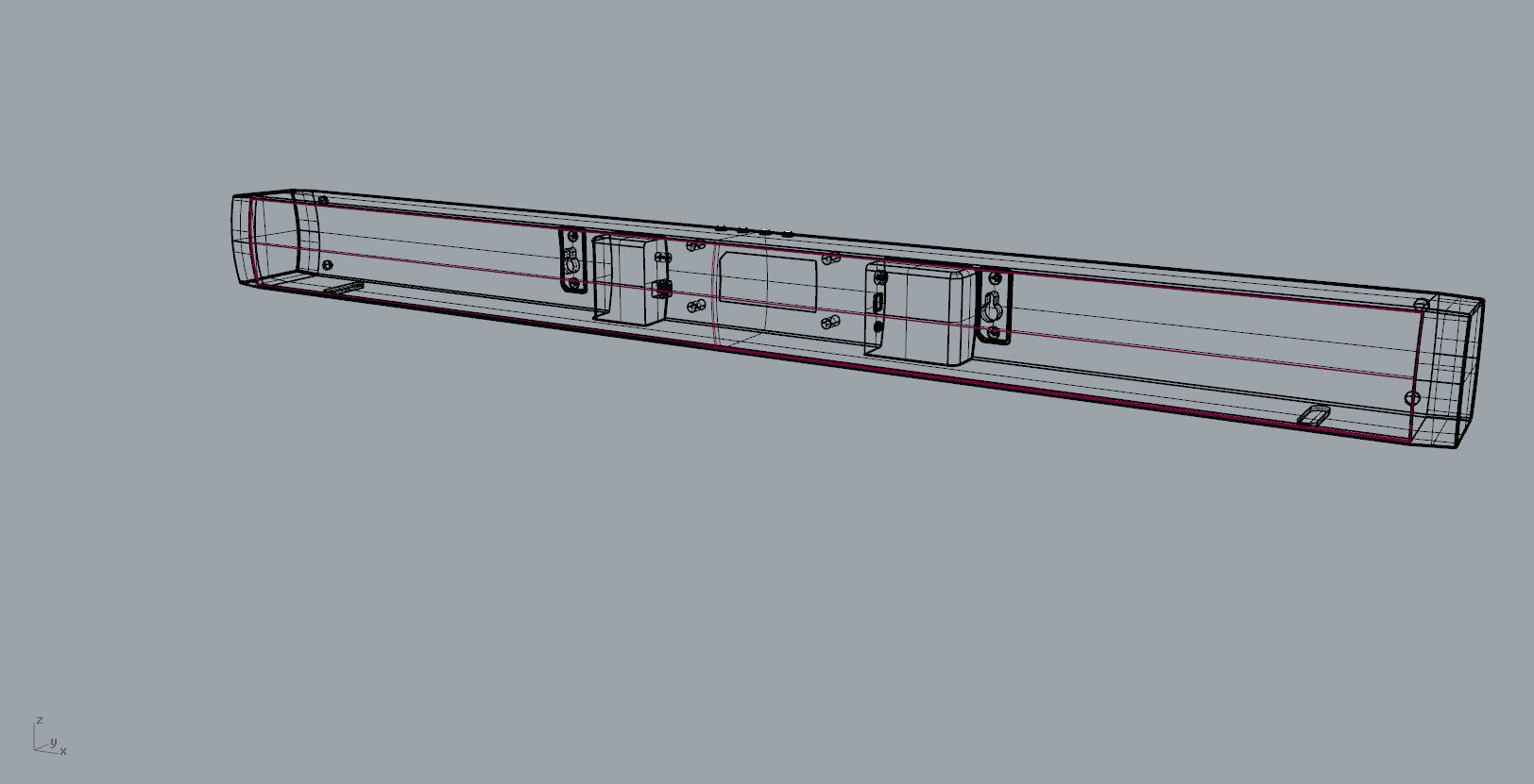 SoundBar black  speaker Low-poly 3D model_32