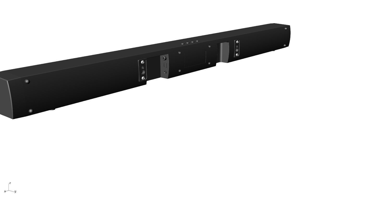 SoundBar black  speaker Low-poly 3D model_35