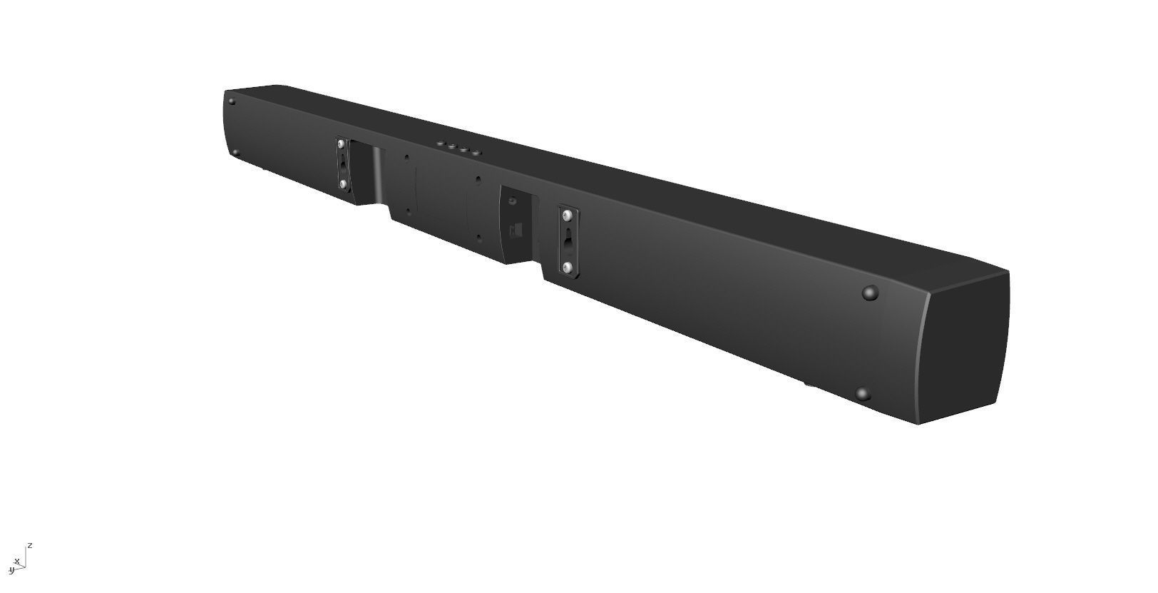 SoundBar black  speaker Low-poly 3D model_9