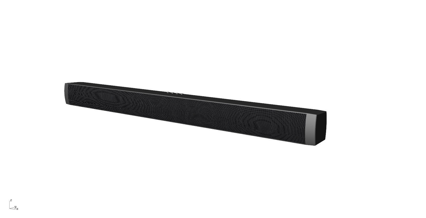 SoundBar black  speaker Low-poly 3D model_3