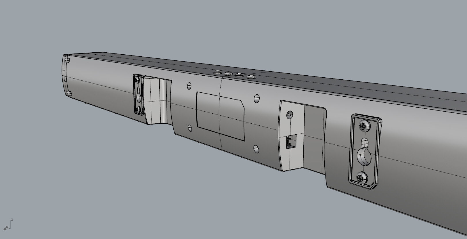 SoundBar black  speaker Low-poly 3D model_25
