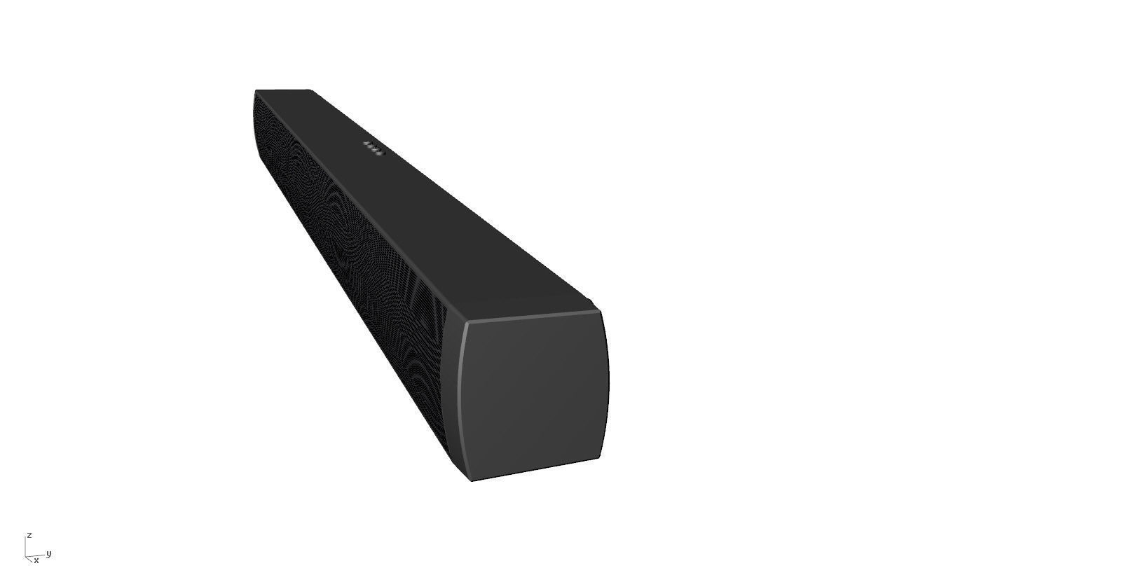 SoundBar black  speaker Low-poly 3D model_5